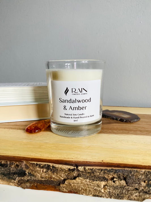 Sandalwood & Amber Handmade Candle 20cl